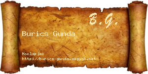 Burics Gunda névjegykártya